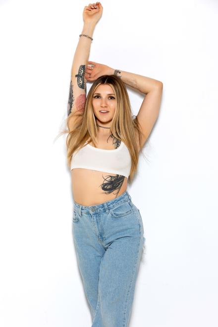 Petite model Courtney Rae on a white background for International Women's Day on Babestation Petite model Courtney Rae on a white background for International Women's Day on Babestation