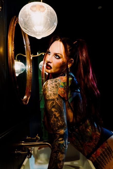 Jem Lucy from Ex On The Beach on location at Babestation TV