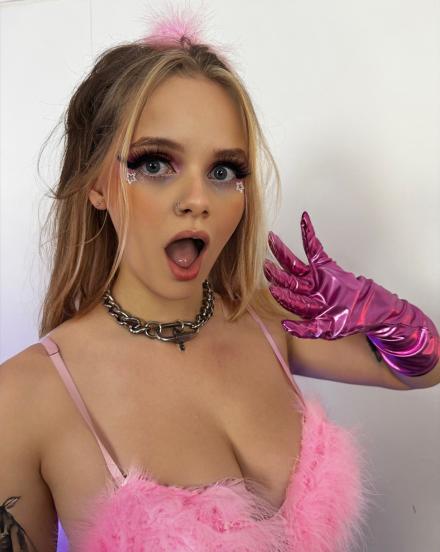 Cherry Tart looks surprised at the camera Cherry Tart looks surprised at the camera