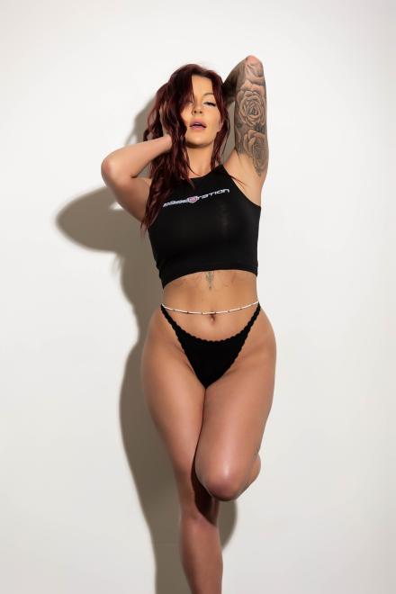 Zoe Grey posing in a crop top and thongs Zoe Grey posing in a crop top and thongs
